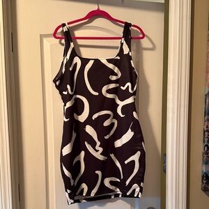 SHEIN Black and White Patterned Dress